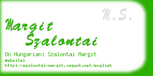 margit szalontai business card